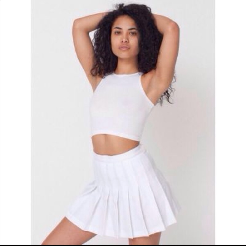 American Apparel Tennis Skirt White L